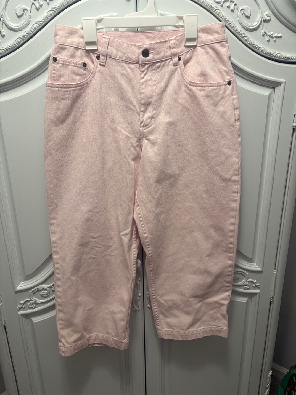 L.L. Bean Light Pink Denim Jeans with Branded Metal Button - 8